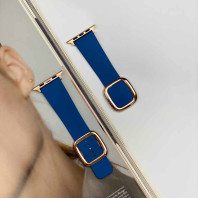 Кожаный ремешок Modern Buckle Leather для Apple Watch 38/40/41mm Gold/Cosmos blue